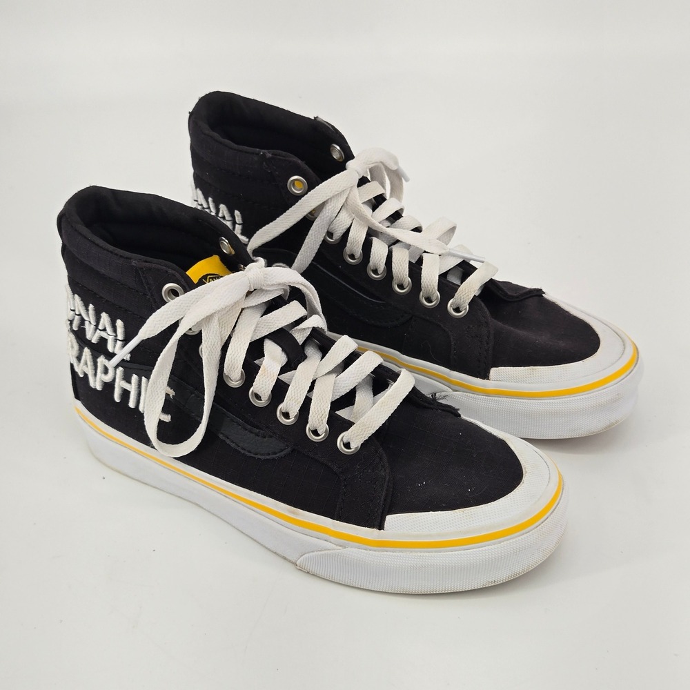 Vans x National Geographic Sk8-Hi Reissue 138 Black Yellow 5.5 W 4 Y 4.0 M